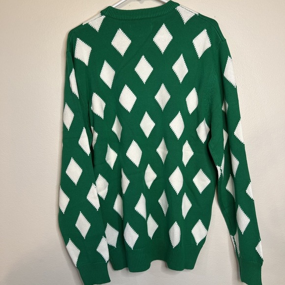 Bogey Boy Golf Sweater Men's L Rhombus Diamond Sweater Green NWT - Picture 3 of 6